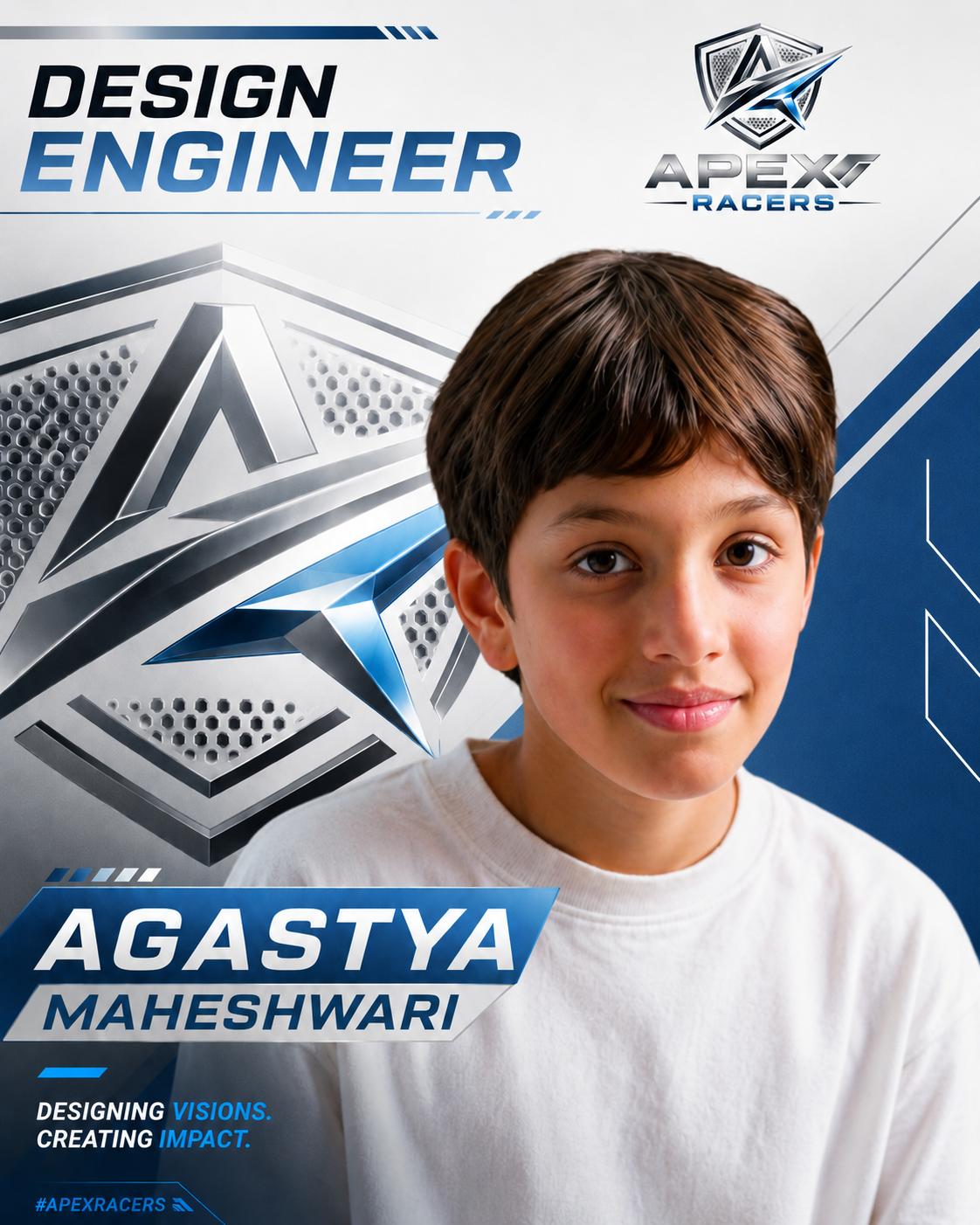 Agastya Maheshwari, Design Engineer of Apex Racers